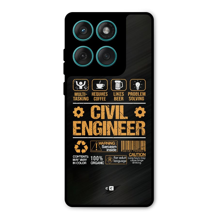 Civil Engineer Metal Back Case for Motorola Edge 60