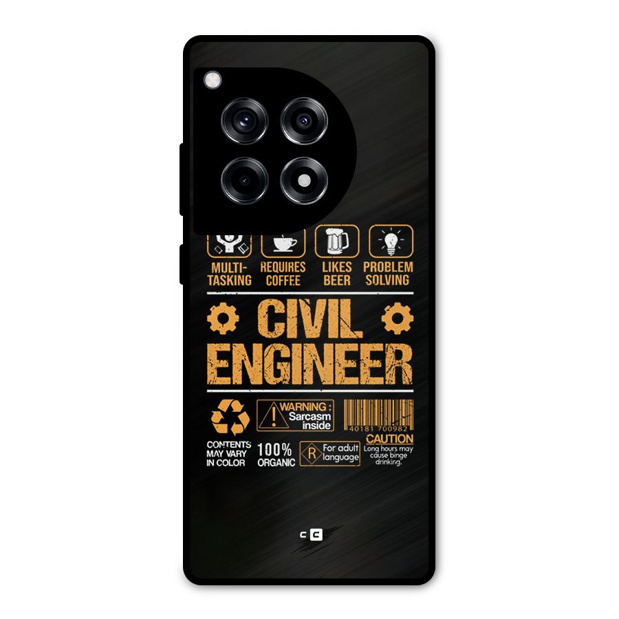 Civil Engineer Metal Back Case for OnePlus 12R