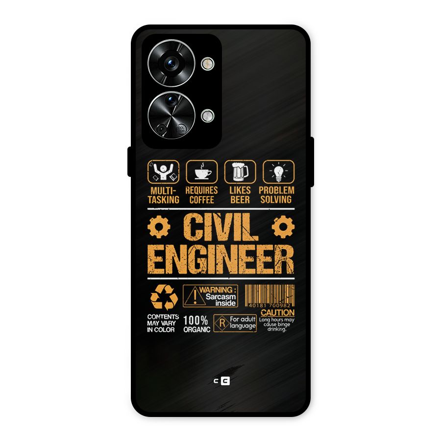 Civil Engineer Metal Back Case for OnePlus Nord 2T