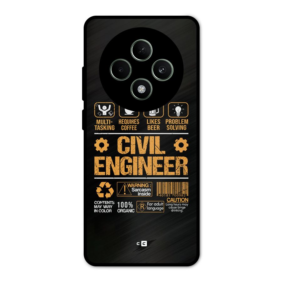 Civil Engineer Metal Back Case for Oppo F27