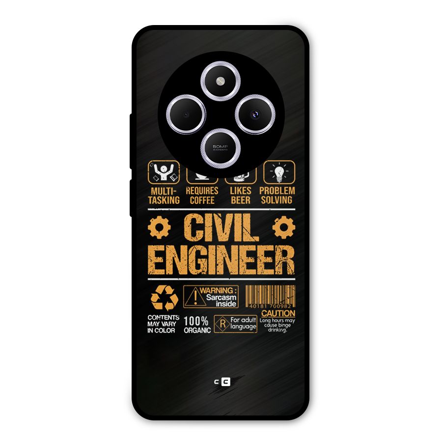 Civil Engineer Metal Back Case for Poco C75 5G
