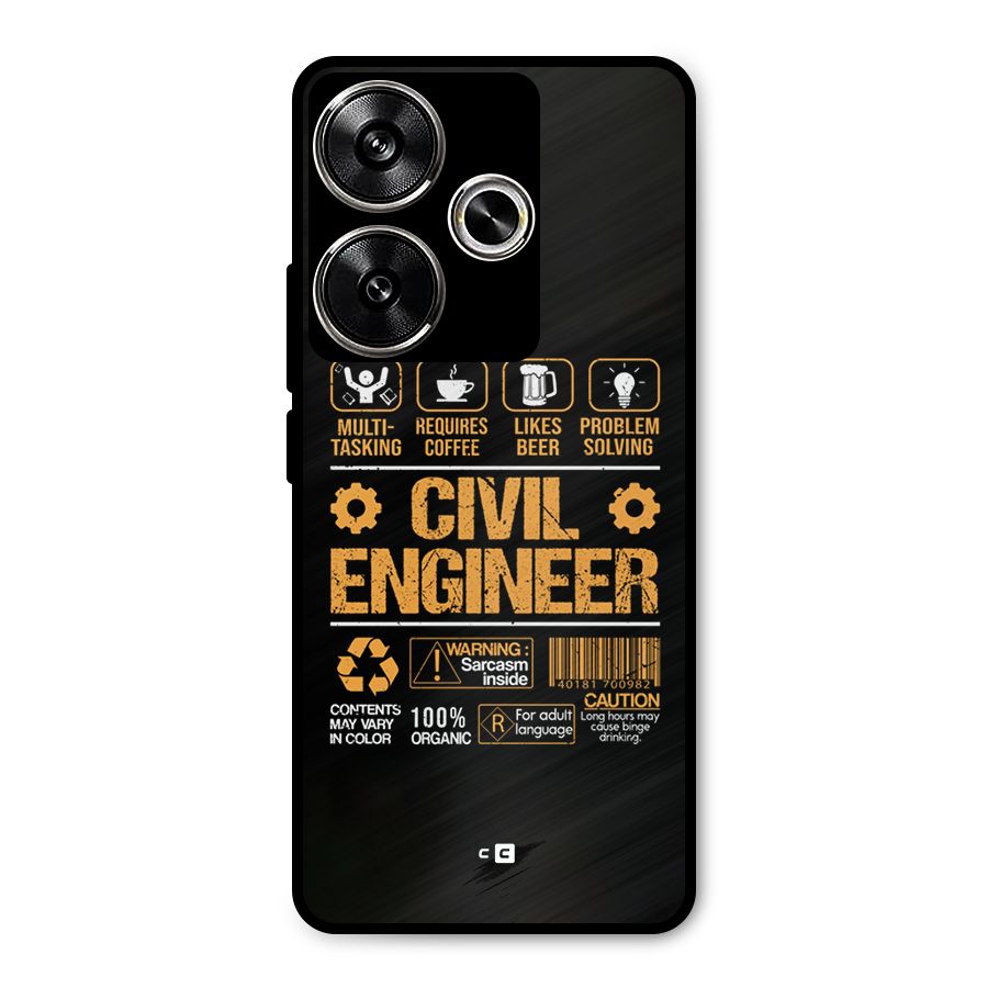 Civil Engineer Metal Back Case for Poco F6