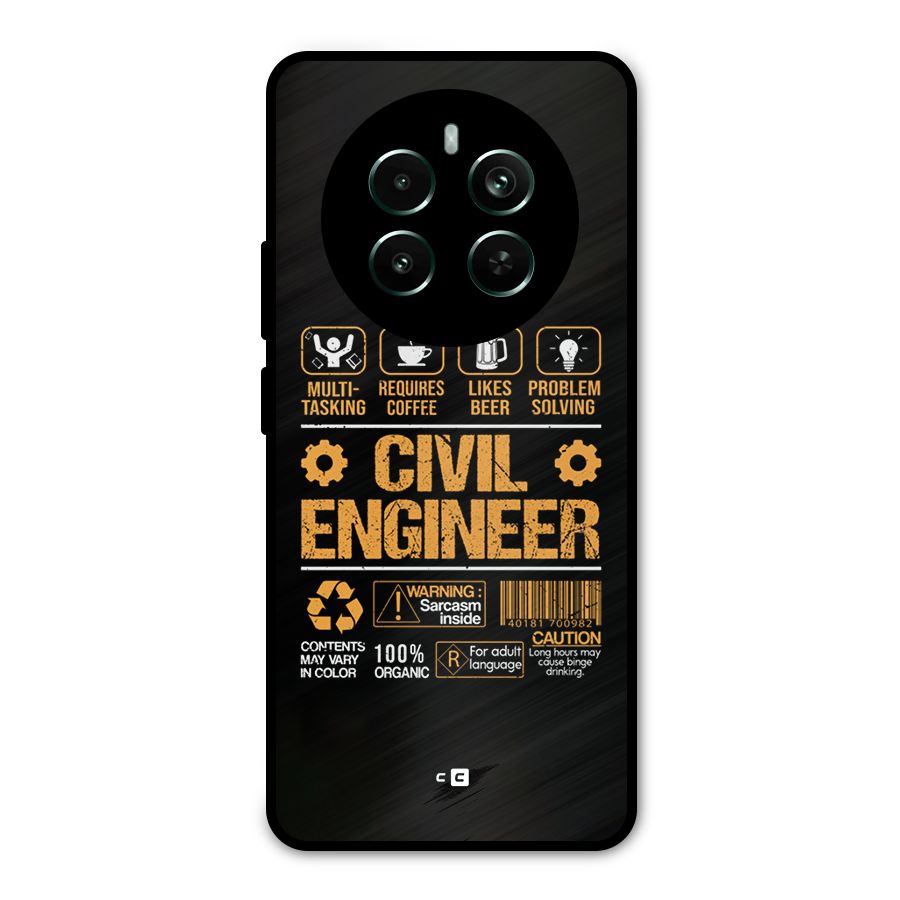 Civil Engineer Metal Back Case for Realme 12 Plus