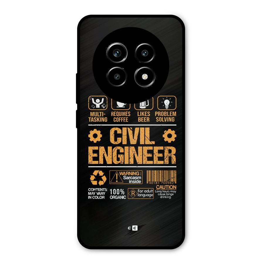 Civil Engineer Metal Back Case for Realme 13 Pro