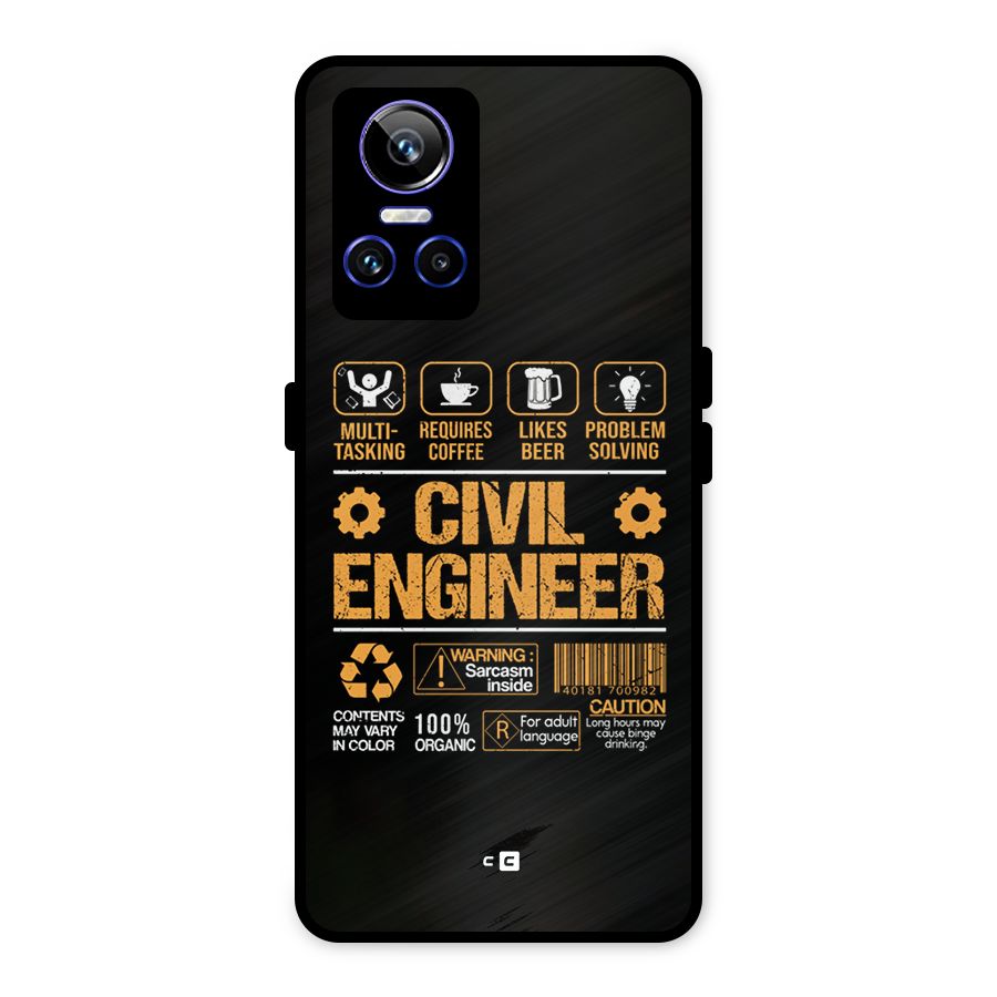 Civil Engineer Metal Back Case for Realme GT Neo 3