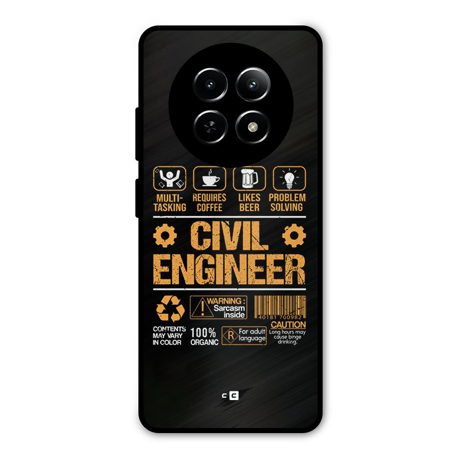 Civil Engineer Metal Back Case for Realme Narzo 70x 5G