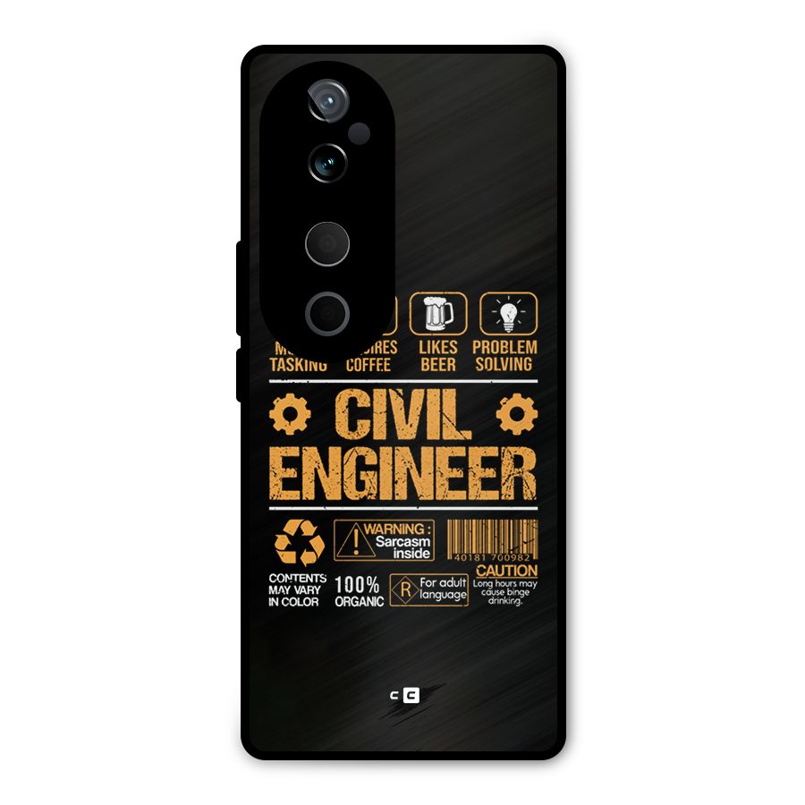 Civil Engineer Metal Back Case for Vivo T3 Ultra