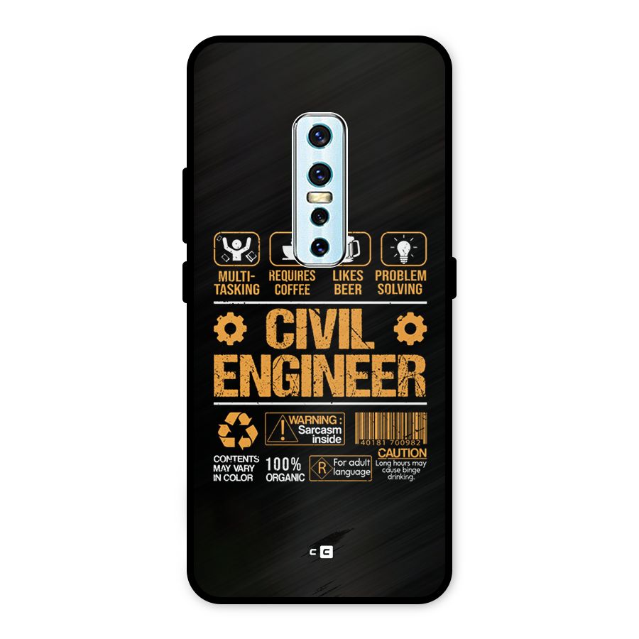 Civil Engineer Metal Back Case for Vivo V17 Pro