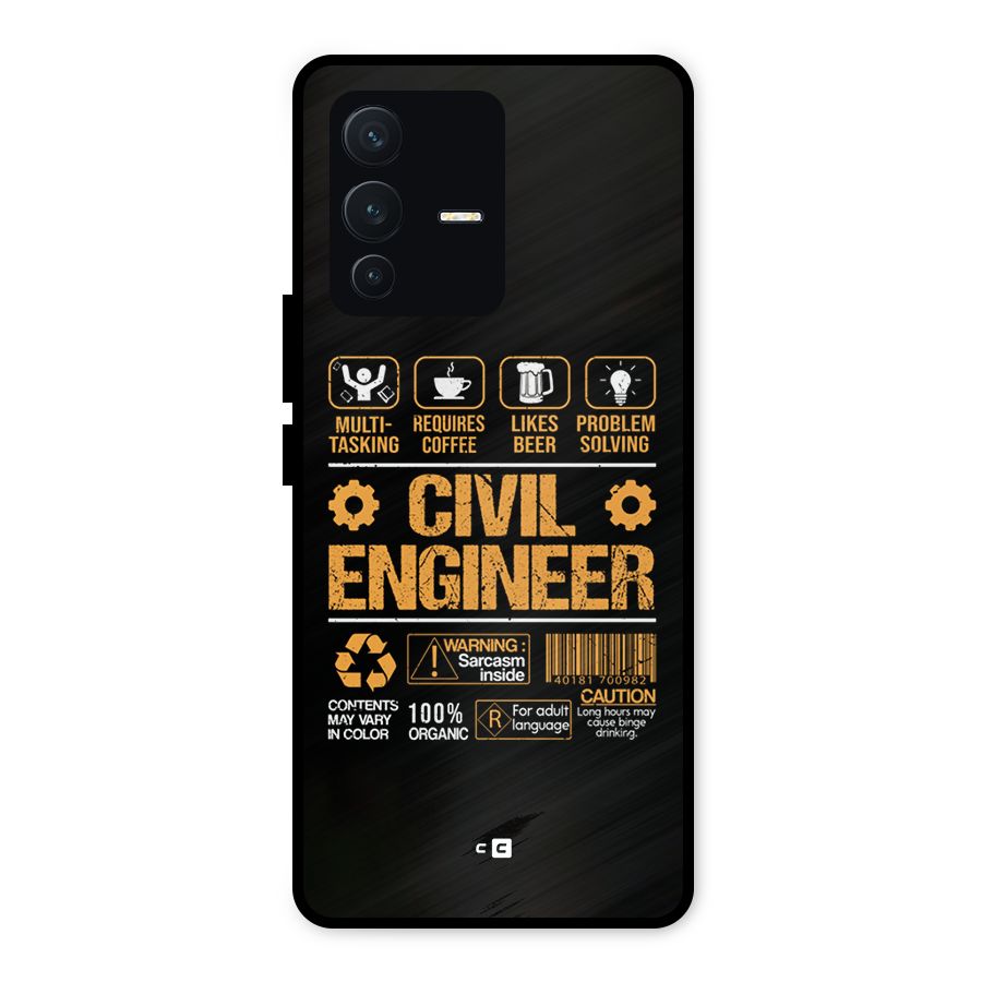 Civil Engineer Metal Back Case for Vivo V23 5G