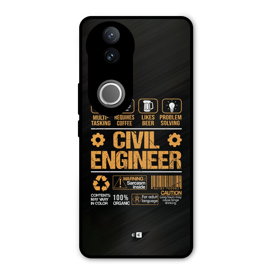 Civil Engineer Metal Back Case for Vivo V50e