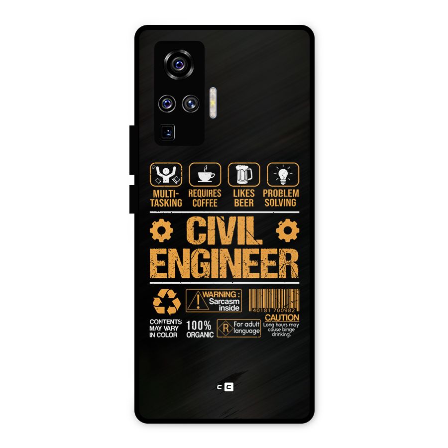 Civil Engineer Metal Back Case for Vivo X50 Pro