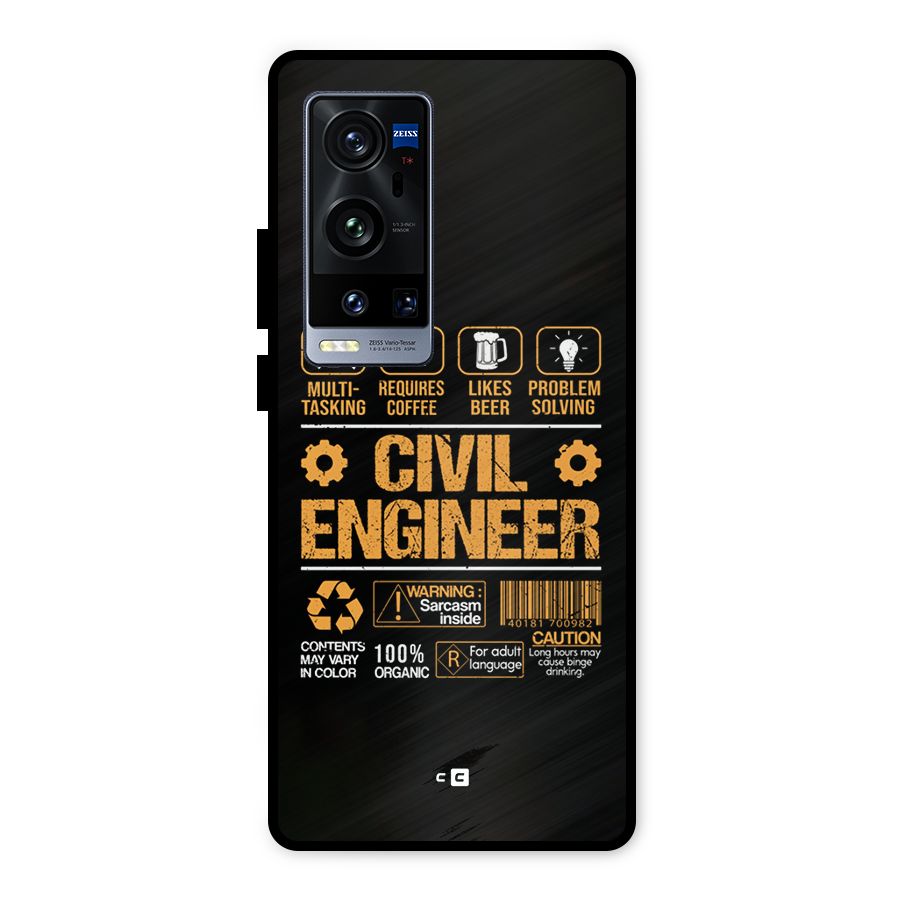 Civil Engineer Metal Back Case for Vivo X60 Pro Plus