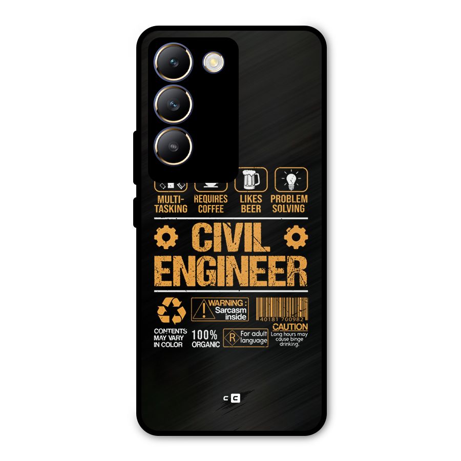 Civil Engineer Metal Back Case for Vivo Y200e