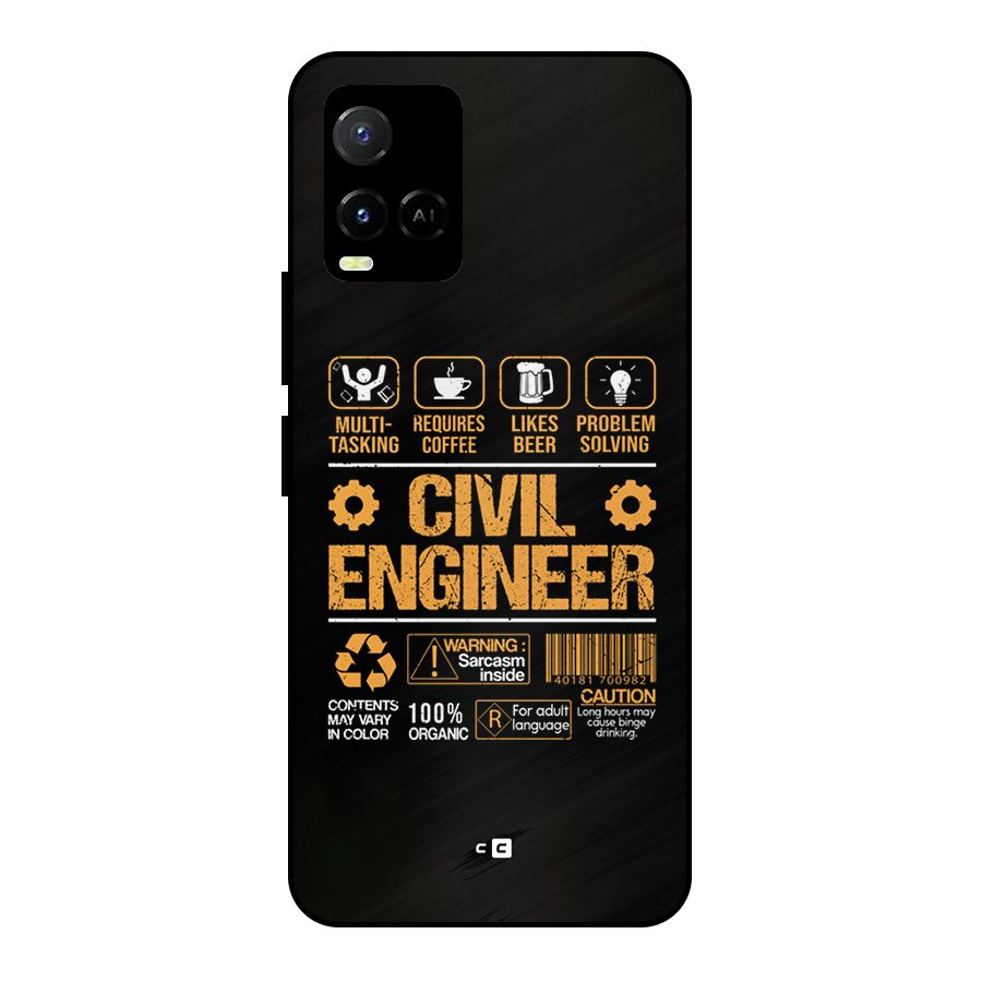Civil Engineer Metal Back Case for Vivo Y21G