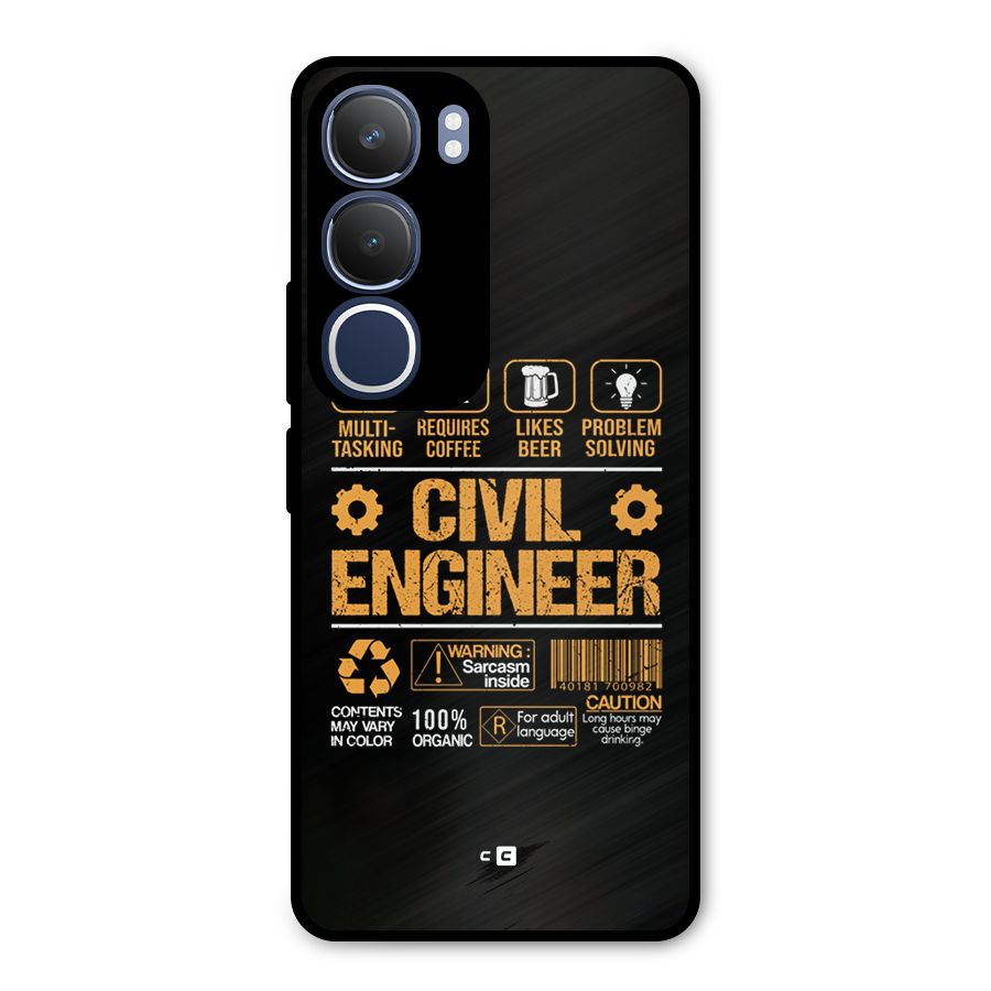 Civil Engineer Metal Back Case for Vivo Y29
