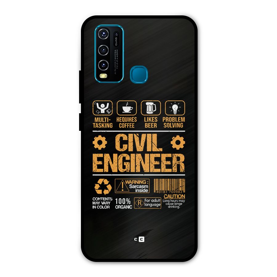 Civil Engineer Metal Back Case for Vivo Y30