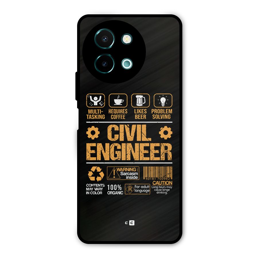 Civil Engineer Metal Back Case for Vivo Y58