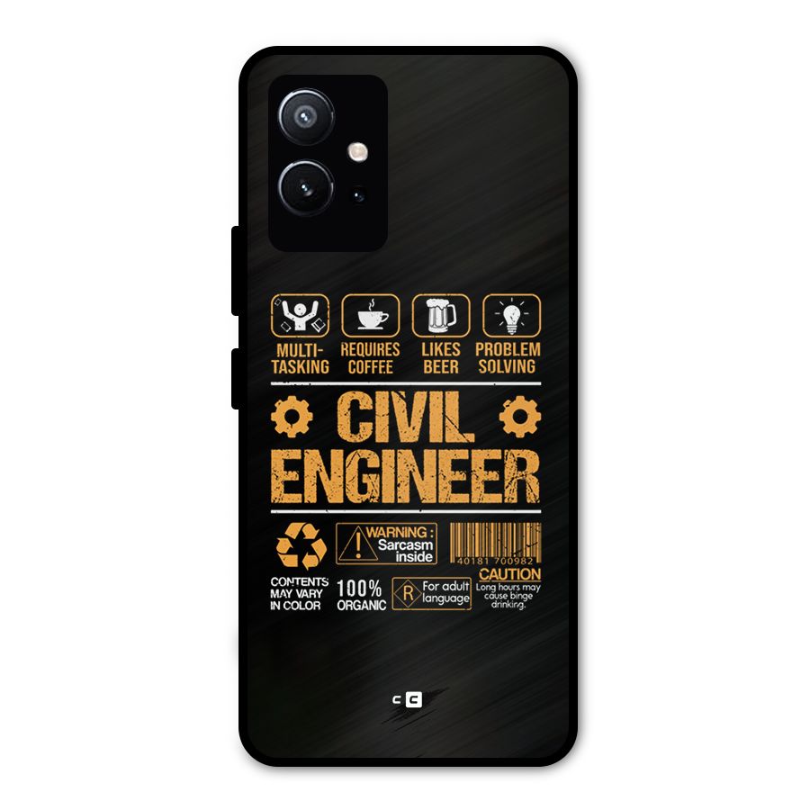 Civil Engineer Metal Back Case for Vivo Y75 5G