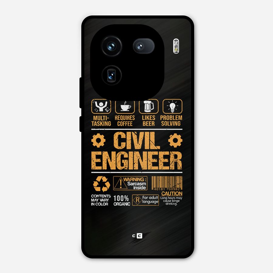 Civil Engineer Metal Back Case for iQOO 12