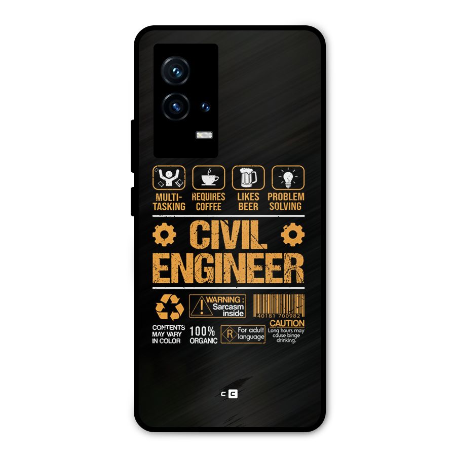 Civil Engineer Metal Back Case for iQOO 9 5G