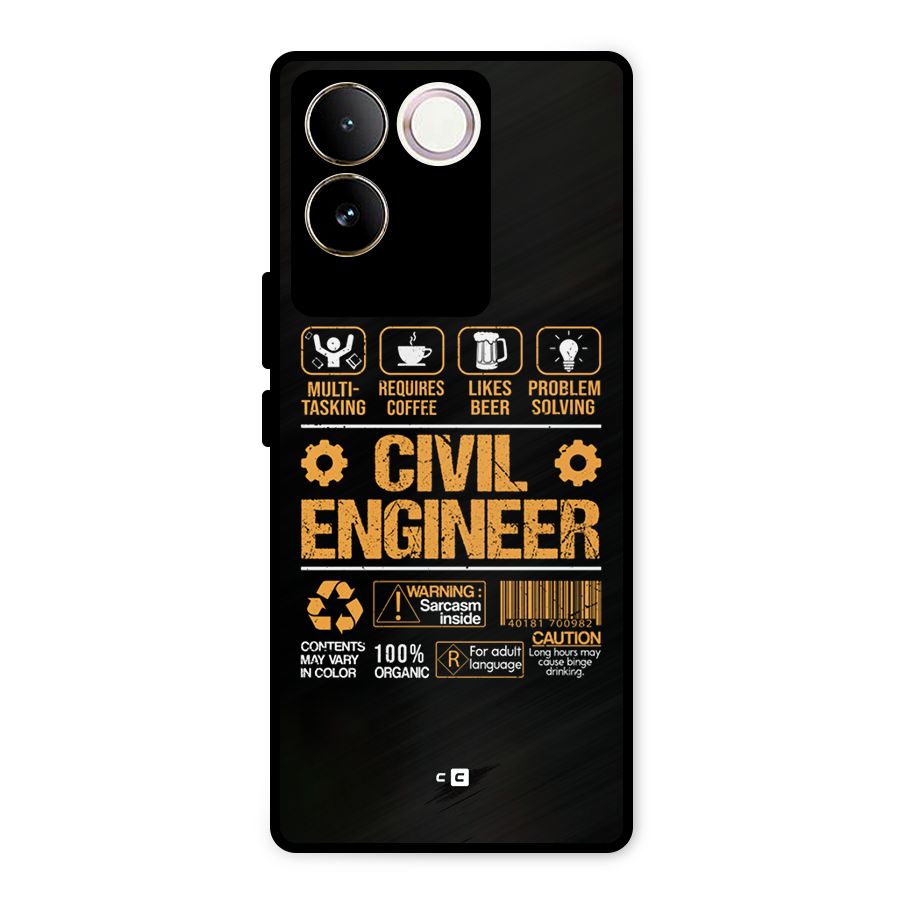 Civil Engineer Metal Back Case for iQOO Z7 Pro