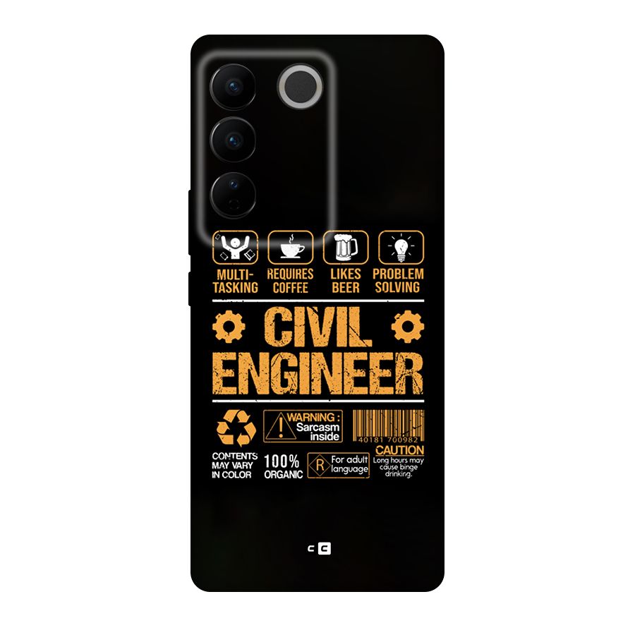 Civil Engineer Original Polycarbonate Back Case for Vivo V27