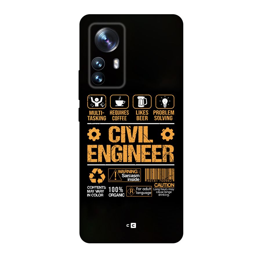 Civil Engineer Original Polycarbonate Back Case for Xiaomi 12 Pro