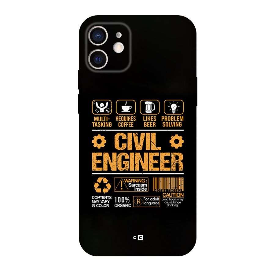Civil Engineer Original Polycarbonate Back Case for iPhone 12