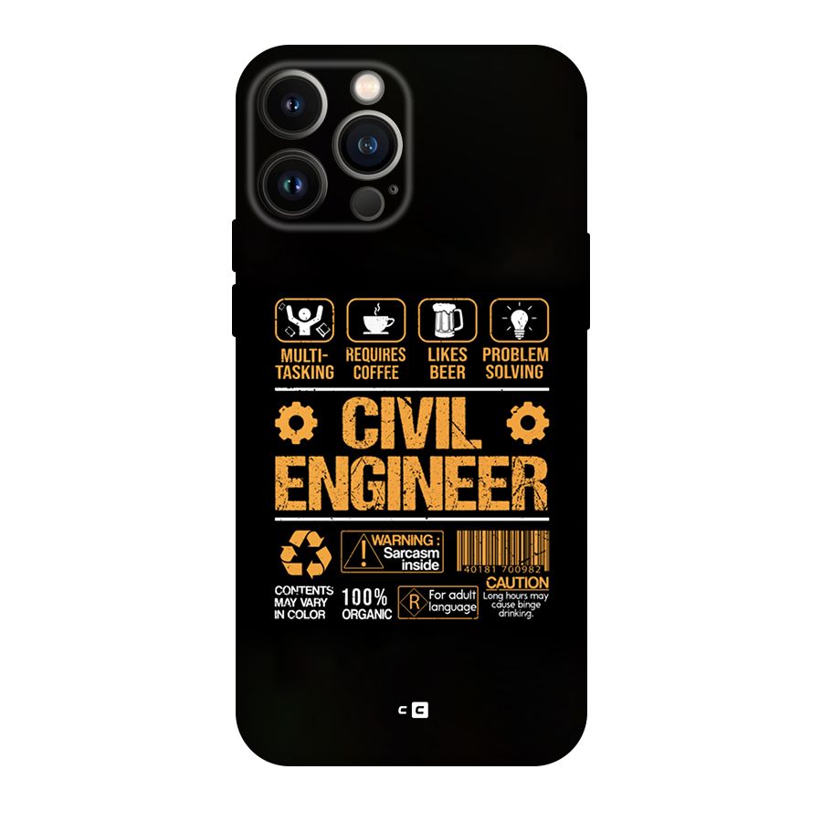 Civil Engineer Original Polycarbonate Back Case for iPhone 13 Pro Max
