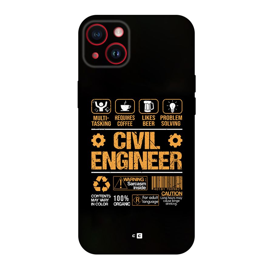 Civil Engineer Original Polycarbonate Back Case for iPhone 14 Plus
