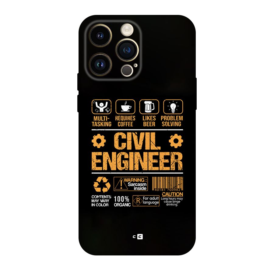Civil Engineer Original Polycarbonate Back Case for iPhone 14 Pro Max