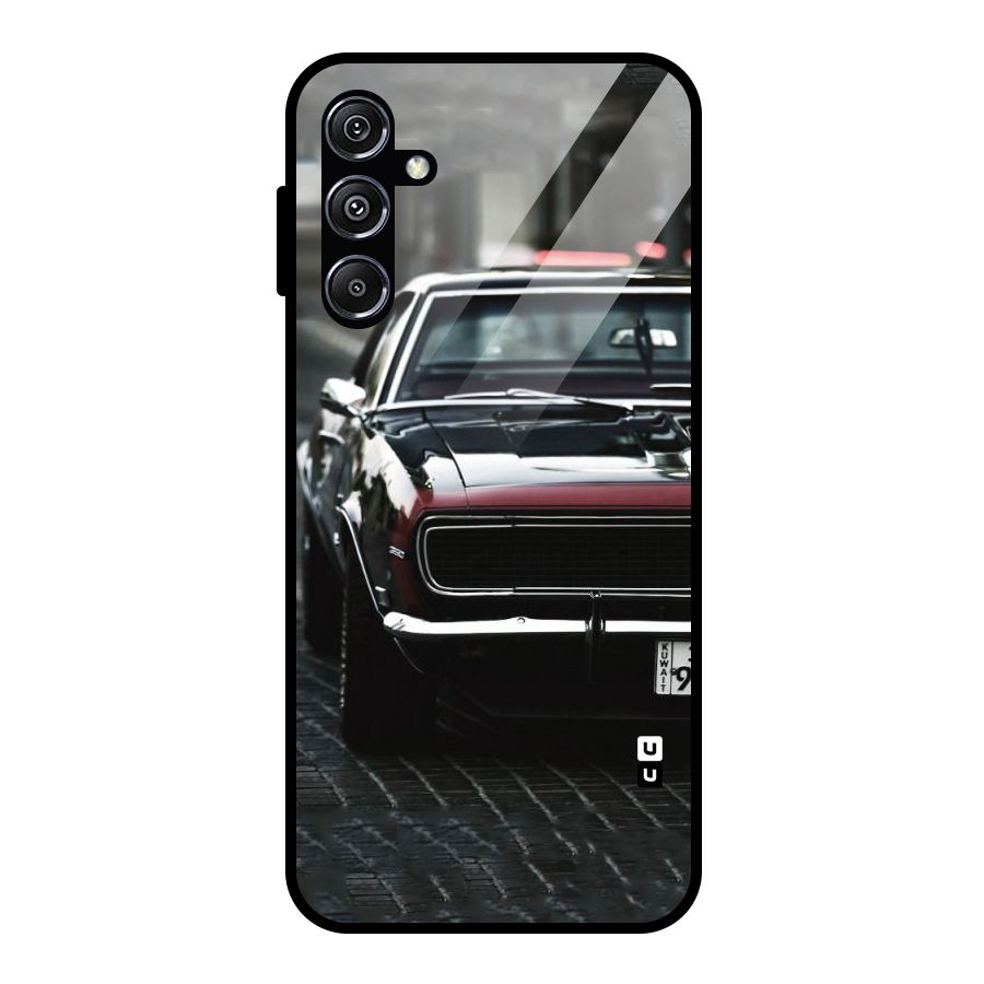 Class Vintage Car Glass Back Case for Galaxy M34 5G