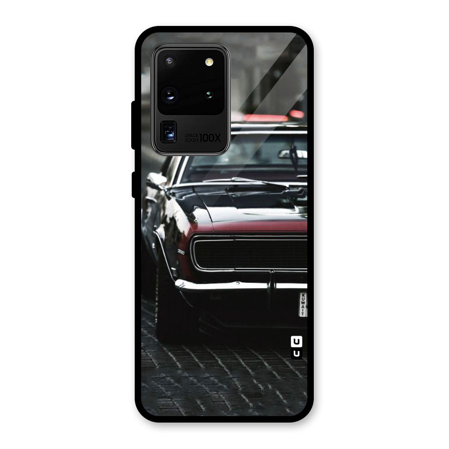 Class Vintage Car Glass Back Case for Galaxy S20 Ultra
