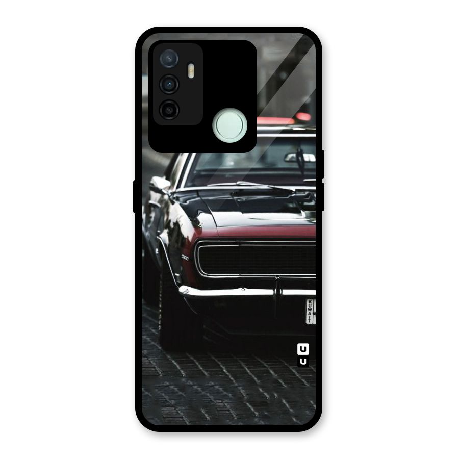Class Vintage Car Glass Back Case for Oppo A53