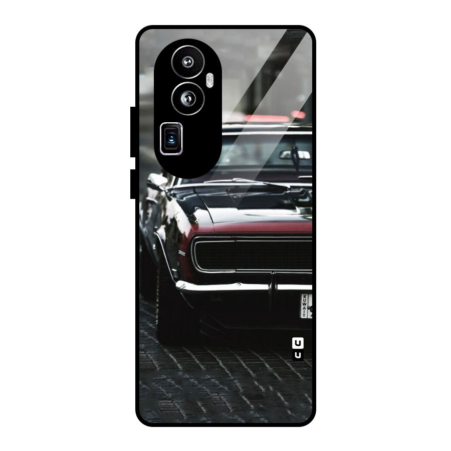 Class Vintage Car Glass Back Case for Oppo Reno10 Pro Plus