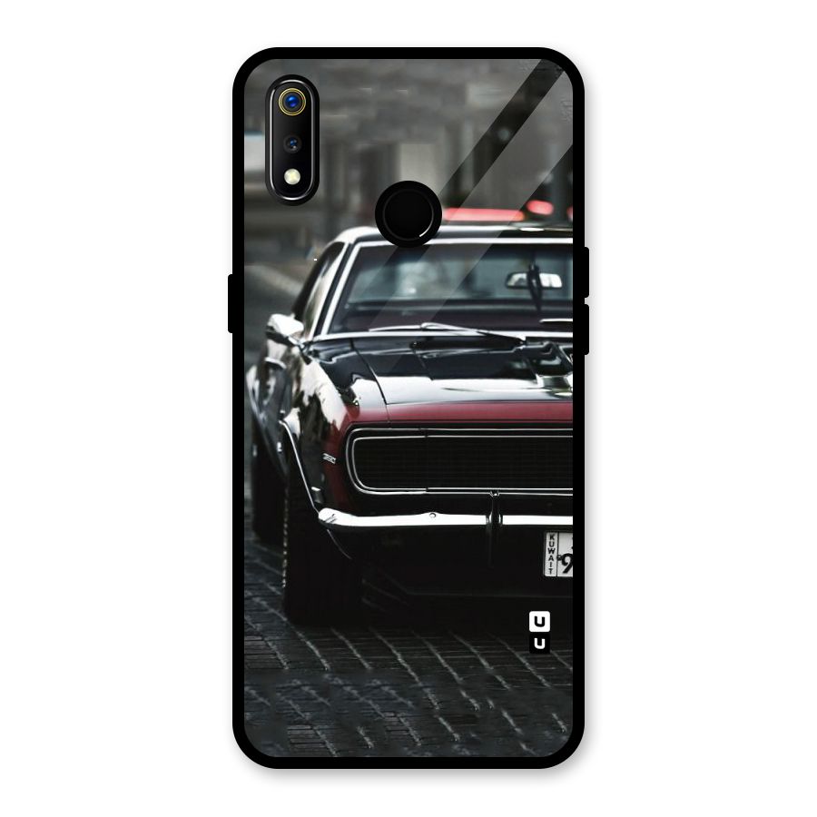 Class Vintage Car Glass Back Case for Realme 3i