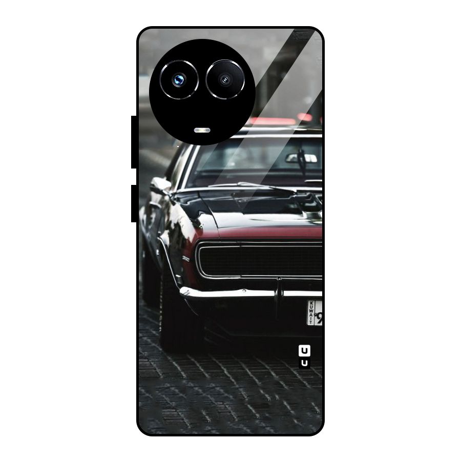 Class Vintage Car Glass Back Case for Realme Narzo 60X