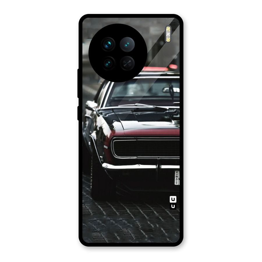 Class Vintage Car Glass Back Case for Vivo X90