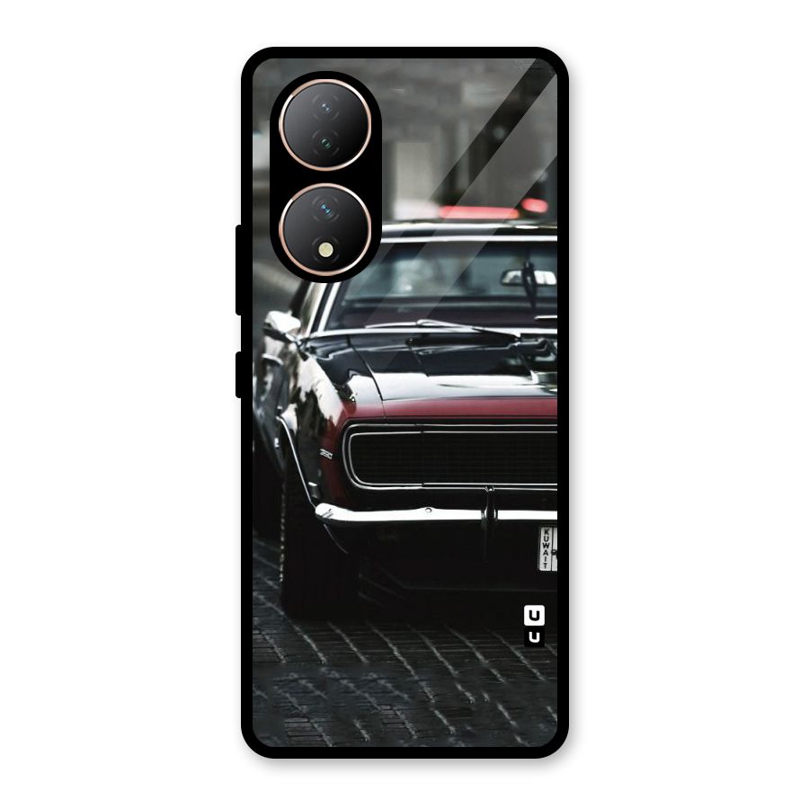 Class Vintage Car Glass Back Case for Vivo Y100A