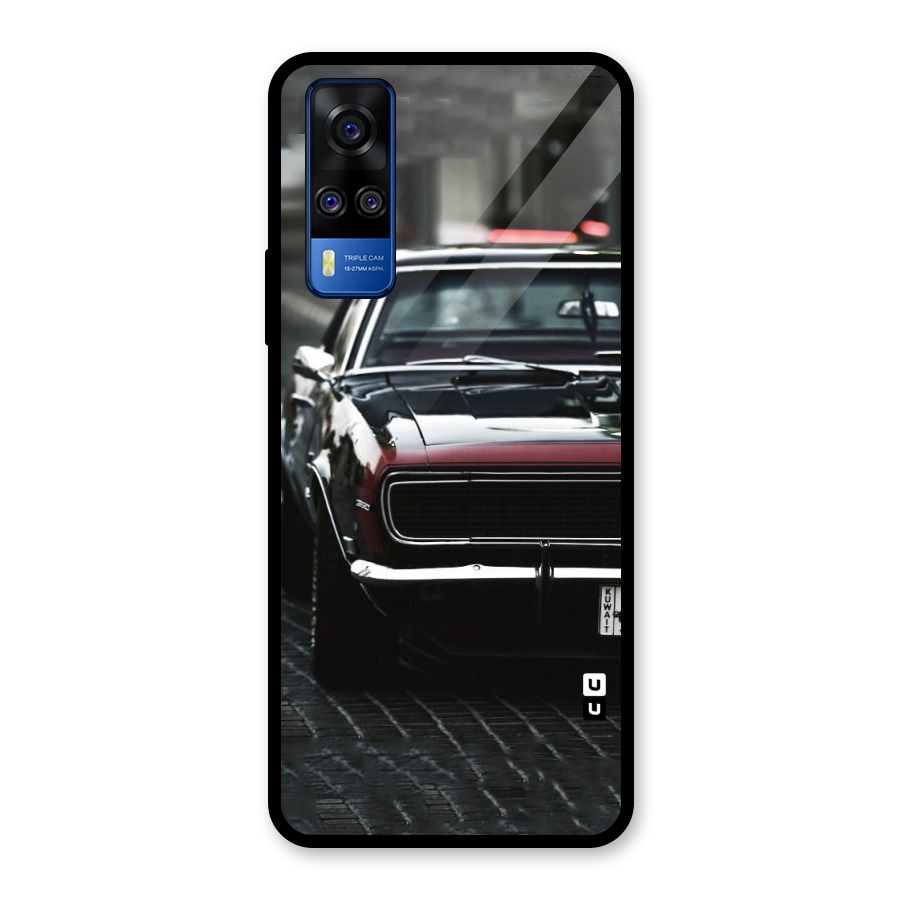Class Vintage Car Glass Back Case for Vivo Y31