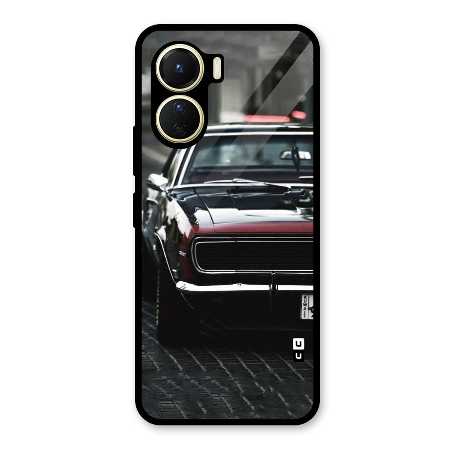 Class Vintage Car Glass Back Case for Vivo Y56
