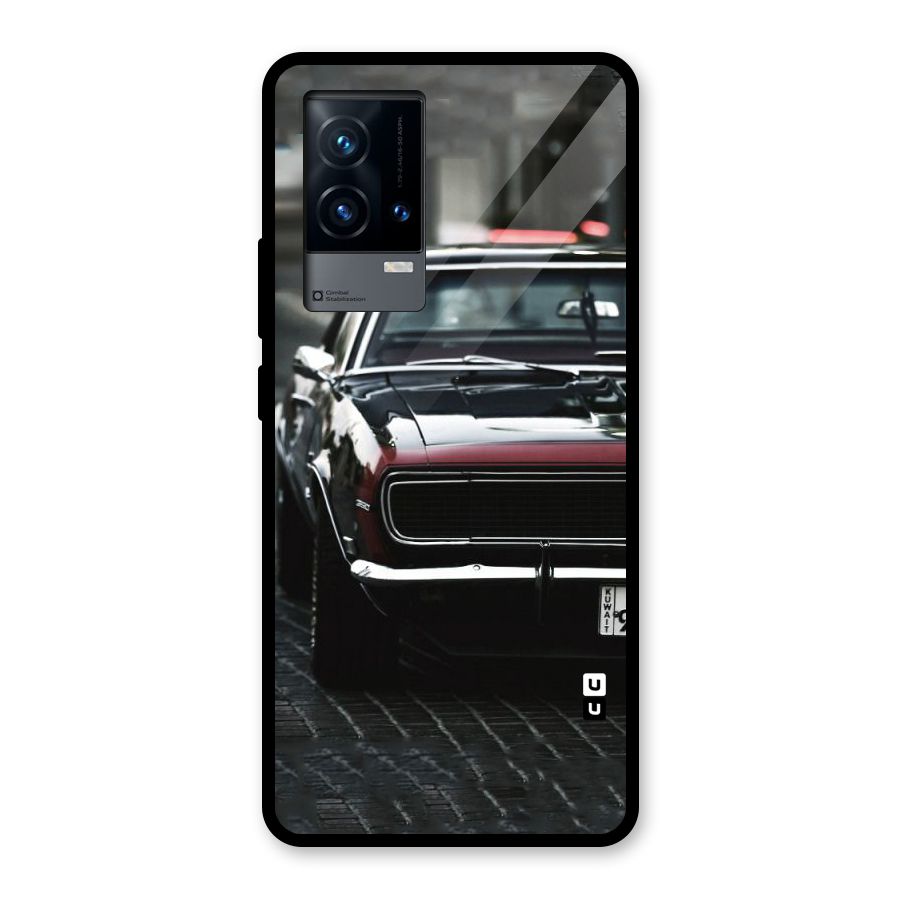 Class Vintage Car Glass Back Case for iQOO 9 5G