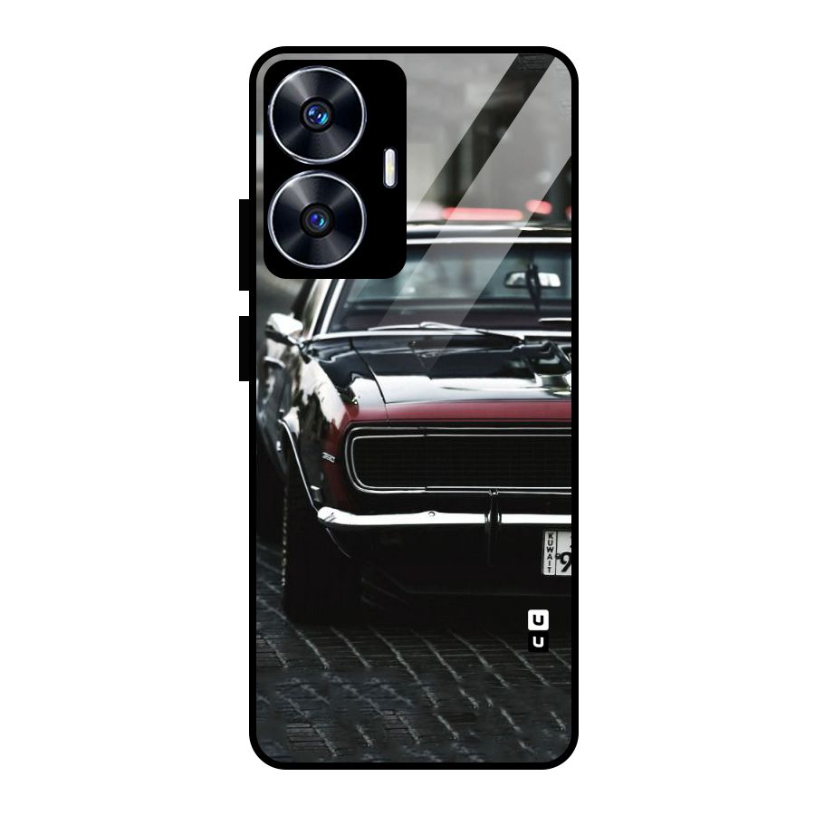 Class Vintage Car Glass Back Case for realme C55