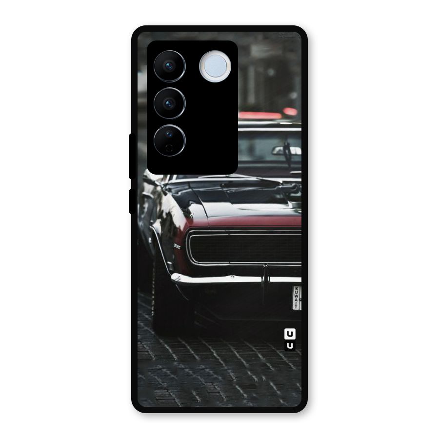 Class Vintage Car Metal Back Case for Vivo V27
