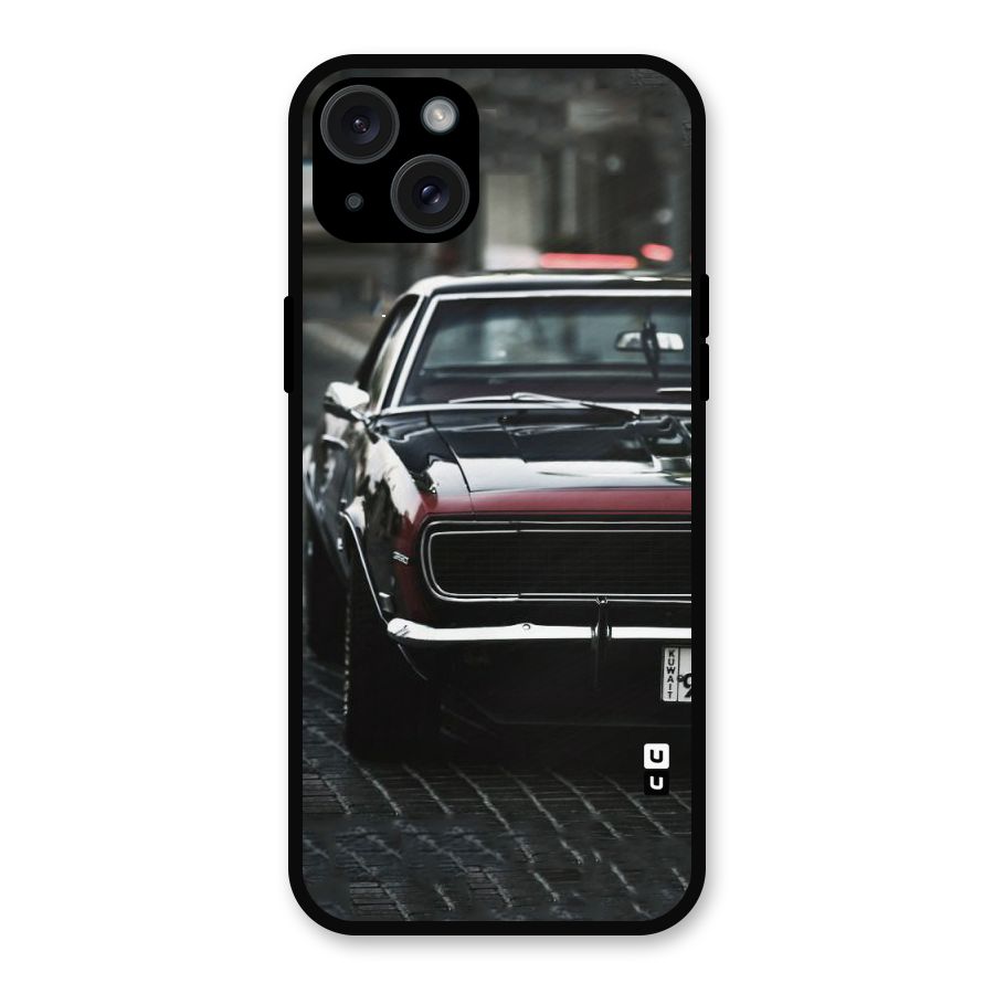 Class Vintage Car Metal Back Case for iPhone 15 Plus