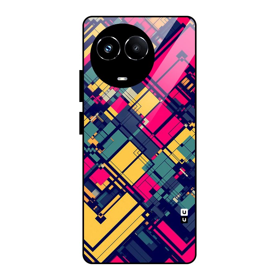 Classic Abstract Coloured Glass Back Case for Realme Narzo 60X