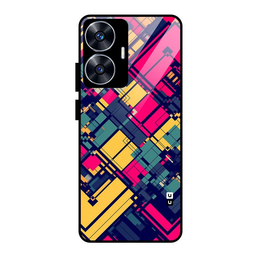 Classic Abstract Coloured Glass Back Case for Realme Narzo N55