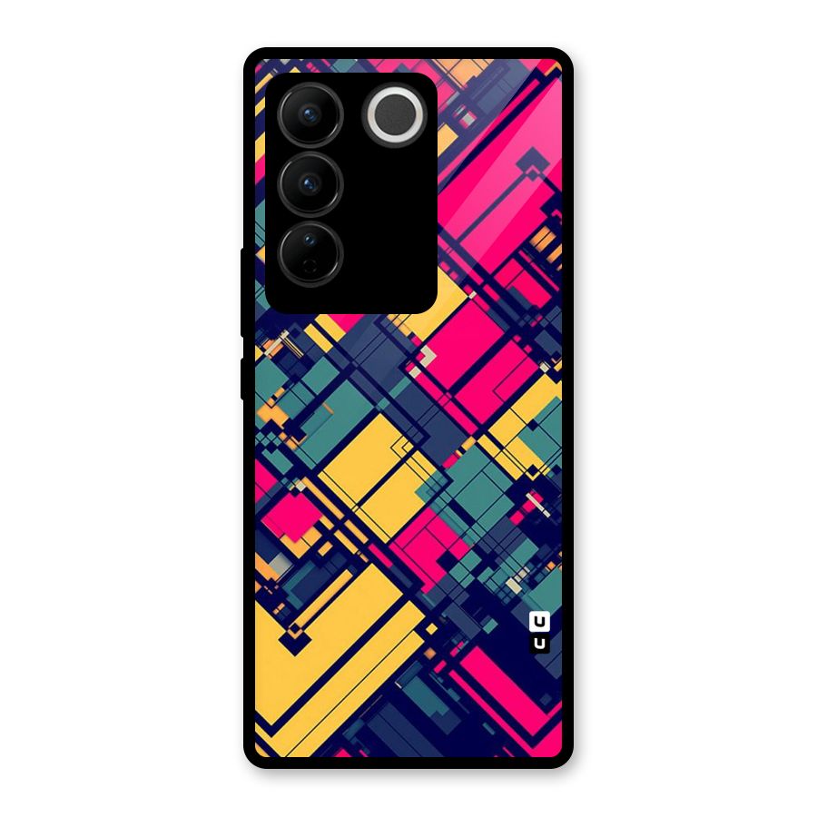 Classic Abstract Coloured Glass Back Case for Vivo V27 Pro