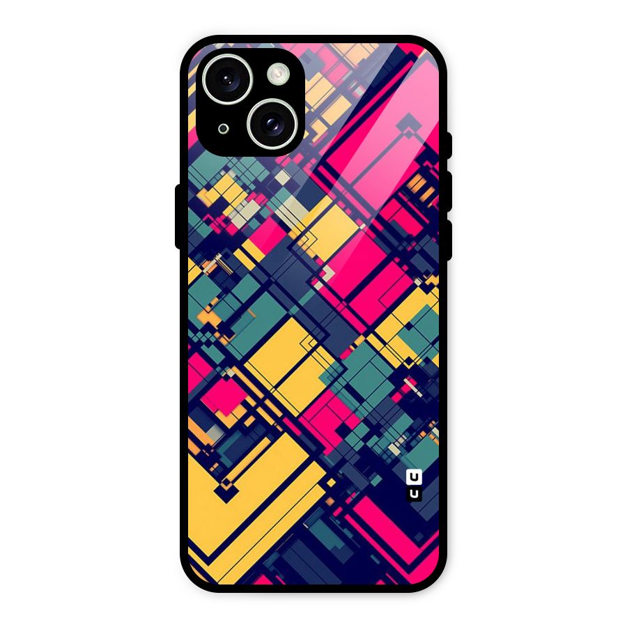 Classic Abstract Coloured Glass Back Case for iPhone 15 Plus