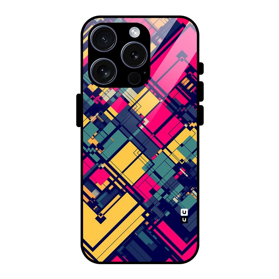 Classic Abstract Coloured Glass Back Case for iPhone 15 Pro
